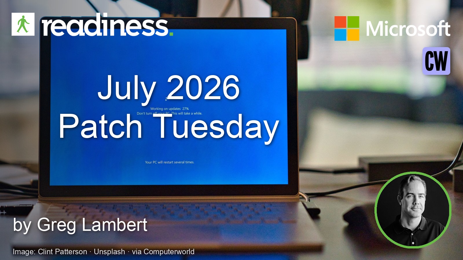 July 2026 Patch Tuesday lead image (Clint Patterson / Unsplash, via Computerworld).
